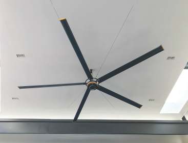 High volume low speed ceiling fan installation